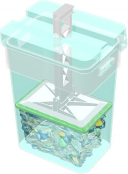 die Funktionsweise des Pressboy in einem Durchschein Bild